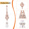 ANATTASOUL 2 Pairs 2 Colors Plastic Pearl Dangle Stud Earrings with Rhinestone EJEW-AN0004-19-3