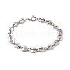 304 Stainless Steel Coffee Bean Chain Bracelets for Women Men BJEW-F488-12P-2