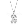 Dog Stainless Steel Pendant Necklaces PW-WGEE715-01-5