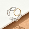 304 Stainless Steel Double Color Cuff Rings RJEW-S635-01GP-G-3