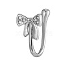 Brass Micro Pave Clear Cubic Zirconia Clip on Nose Rings WG43D72-09-2