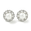 Brass Micro Pave Clear Cubic Zirconia Stud Earrings EJEW-H014-05P-1