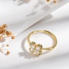 Rack Plating Brass Micro Pave Cubic Zirconia AdjustableFinger Rings for Women RJEW-M028-96A-G-3