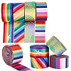 WADORN 4 Rolls 4 Styles 3M Double Face Printed Polyester Ribbons SRIB-WR0001-05-1