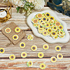 200Pcs 2-Hole Printed Wooden Buttons BUTT-SP0001-22-4