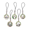 Panda Alloy Enamel Pendant Mobile Straps HJEW-JM01347-01-1