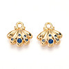 Brass Micro Pave Cubic Zirconia Charms KK-N261-98G-1