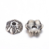 6-Petal Tibetan Style Alloy Flower Bead Caps TIBEB-P002-03AS-NR-2