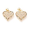 Brass Micro Pave Clear Cubic Zirconia Pendants ZIRC-L096-30G-1