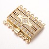 Brass Cubic Zirconia Box Clasps ZIRC-O020-09G-NR-1