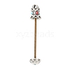 Lotus Shape Brass Screw Peg Bails KK-NH0008-06AS-1