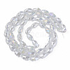 Electroplate Transparent Glass Beads Strands EGLA-N002-35-C02-2