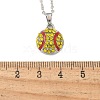 Zinc Alloy Sunflower Rhinestone Sport Ball Pendant Cable Chain Necklaces LS-NJEW-U024-01P-01-5