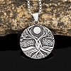 Viking Titanium Steel Box Chain Tree of Life Pendant Necklaces for Men PW-WGA998B-01-1