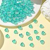 Green AB color Plated Acrylic Heart Beads X-PL539-837-5