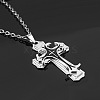 Punk Style Alloy Black Enamel Cross Pendant Necklaces PW24041035332-1