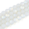 Frosted Imitation Jade Glass Beads Strands GLAA-T032-J10mm-MBB02-2