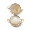 Natural Trochid Shell Connector Charms PEAR-P004-54KCG-3