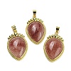 Natural Strawberry Quartz Pendants G-F760-02A-01G-1