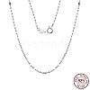Rhodium Plated 925 Sterling Silver Dapped Chain Necklace NJEW-I124-100-1