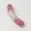 Polymer Clay Rhinestone Tube Beads RB-K002-01-2