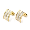 Cubic Zirconia Curve Rectangle Stud Earrings EJEW-G353-08G-1
