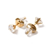 Clear Cubic Zirconia Butterfly Pendant Necklace & Diamond Stud Earrings SJEW-M099-05G-6