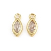 Brass Pave Clear Cubic Zirconia Pendants CU-CBAD306-05G-1