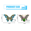 HOBBIESAY 2Pcs 2 Style Rhinestone Butterfly Brooch Pin JEWB-HY0001-16-2