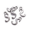 Gunmetal Plated Alloy Letter Pendants PALLOY-J718-01B-S-2