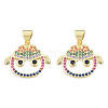 Brass Micro Pave Cubic Zirconia Pendants KK-N227-116-2