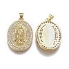 Brass Mirco Pave Clear Cubic Zirconia Pendants ZIRC-A011-22G-2