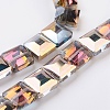 Electroplate Crystal Glass Square Beads Strands EGLA-F064B-13-1