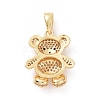 Brass Cubic Zirconia Pendants ZIRC-K089-16G-01-2