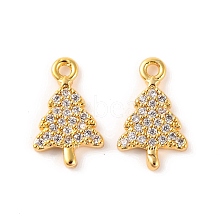 Brass Micro Pave Clear Cubic Zirconia Pendants KK-U017-07A-G