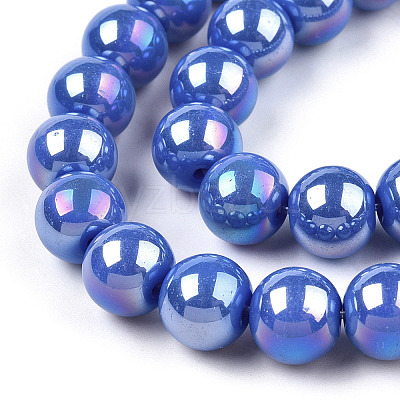 Electroplate Opaque Glass Beads Strands GLAA-T032-P4mm-AB11-1