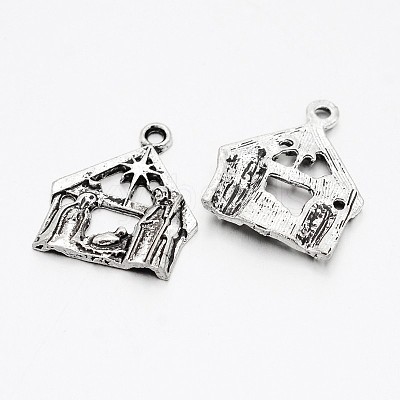 Tibetan Style Alloy Pendants X-TIBEP-O011-07-1