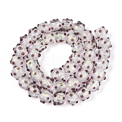 Handmade Foil Lampwork Beads Strands FOIL-T008-02B-1