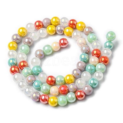 Electroplate Glass Beads Strands EGLA-D018-01-1