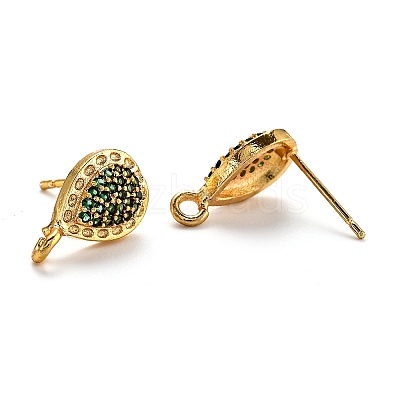 Brass Stud Earring Findings KK-G398-07D-G-1