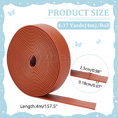 4M Flat Imitation Leather Cord LC-WH0011-03B-02-1