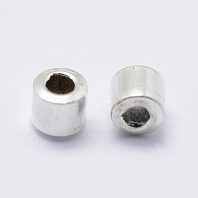Anti-Tarnish Rhodium Plated 925 Sterling Silver Crimp Beads X-STER-G027-20P-1
