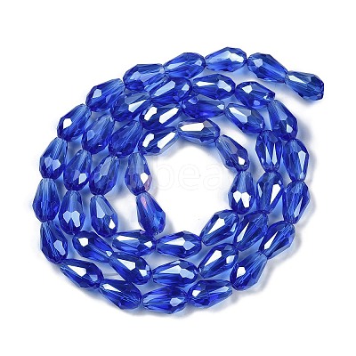 Transparent Electroplate Glass Beads Strands EGLA-N013-T4mm-B11-1