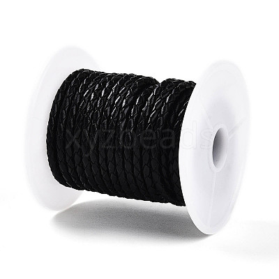 Braided Cowhide Leather Cord NWIR-N005-01C-4mm-1