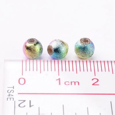 Mixed Colorful Spray Painted Matte Acrylic Round Beads X-PB25P9282-1