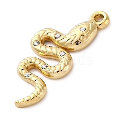 PVD Vacuum Plating 304 Stainless Steel Rhinestone Pendants STAS-S163-22G-1