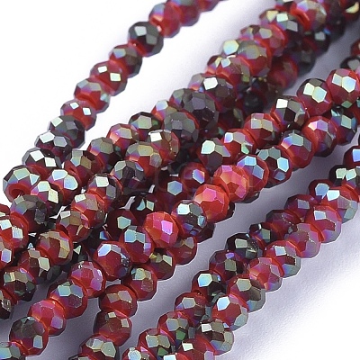 Electroplate Glass Beads Strands GLAA-F079-FR10-1
