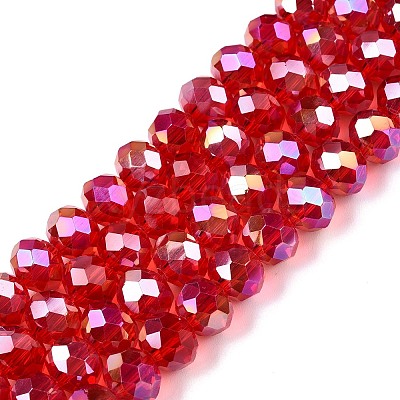 Electroplate Glass Beads Strands EGLA-A044-T8mm-B01-1