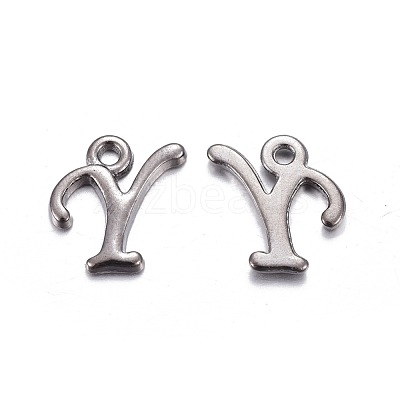 Gunmetal Plated Alloy Letter Pendants PALLOY-J718-01B-Y-1