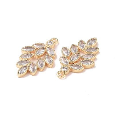 Brass Micro Pave Cubic Zirconia Pendants KK-I702-09G-1